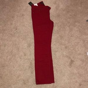Slim straight leg red jean